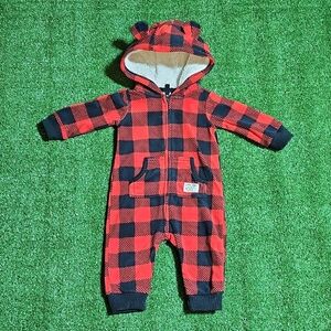 Carter's Red and Black Plaid One Piece